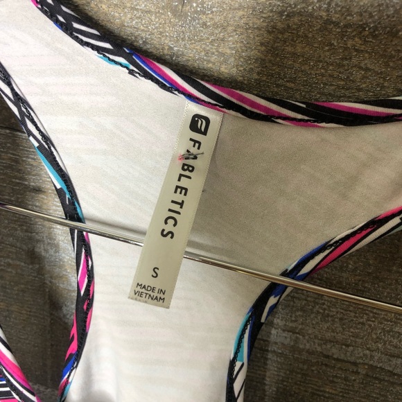 Fabletics Mary Racerback Tank Top in Digital Print with Mesh Panel workout top - Picture 4 of 4